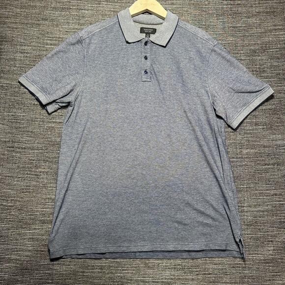 Nordstrom Polo Shirt Men's L Blue Short Sleeve Casual Stretch - Picture 3 of 9